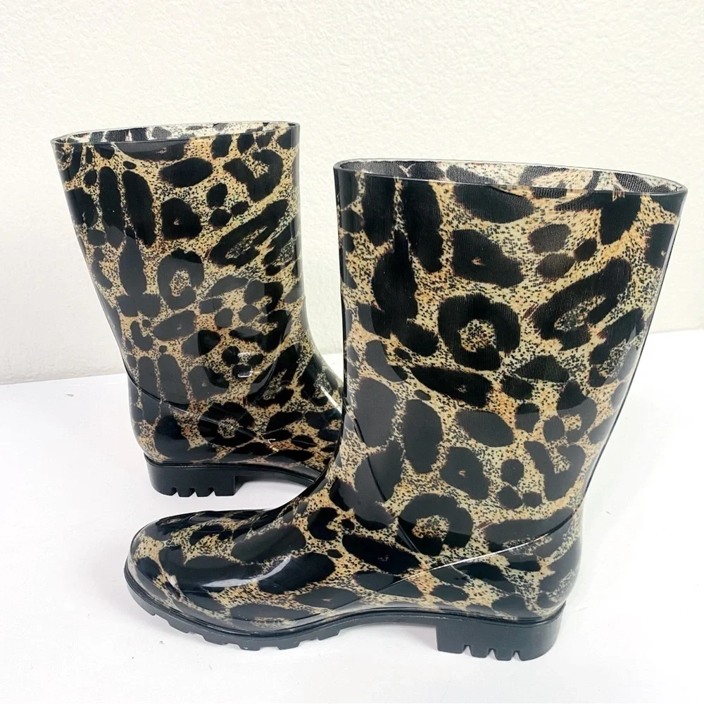 Corkys Riverwalk Leopard Rain Boots Size 7